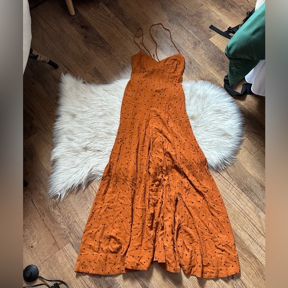 FREE PEOPLE Jamboree Jumpsuit In Rust Polka Dot - Picture 2 of 6